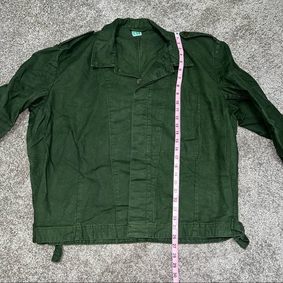 Green Army Military Button Down Shirt / Jacket - Picture 6 of 8
